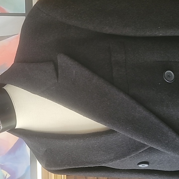 Wool trench coat no brand tag black size b42 - Picture 3 of 16